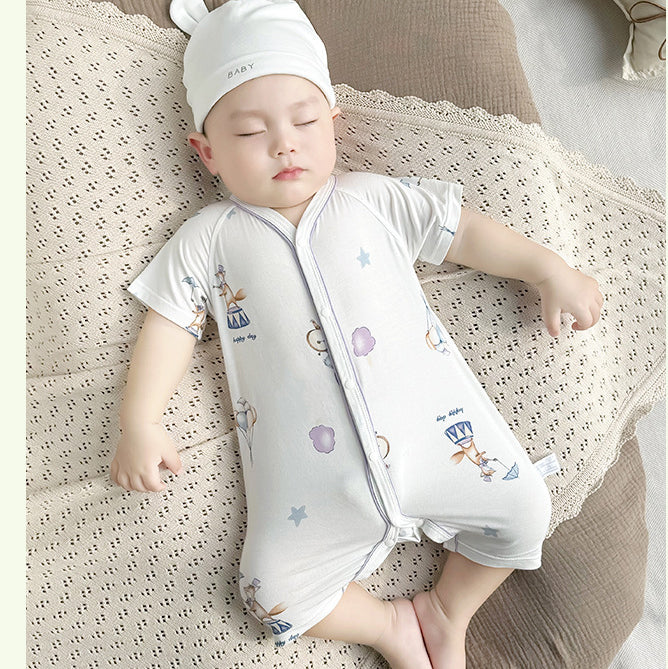 Unisex Printed Round Neck Rompers