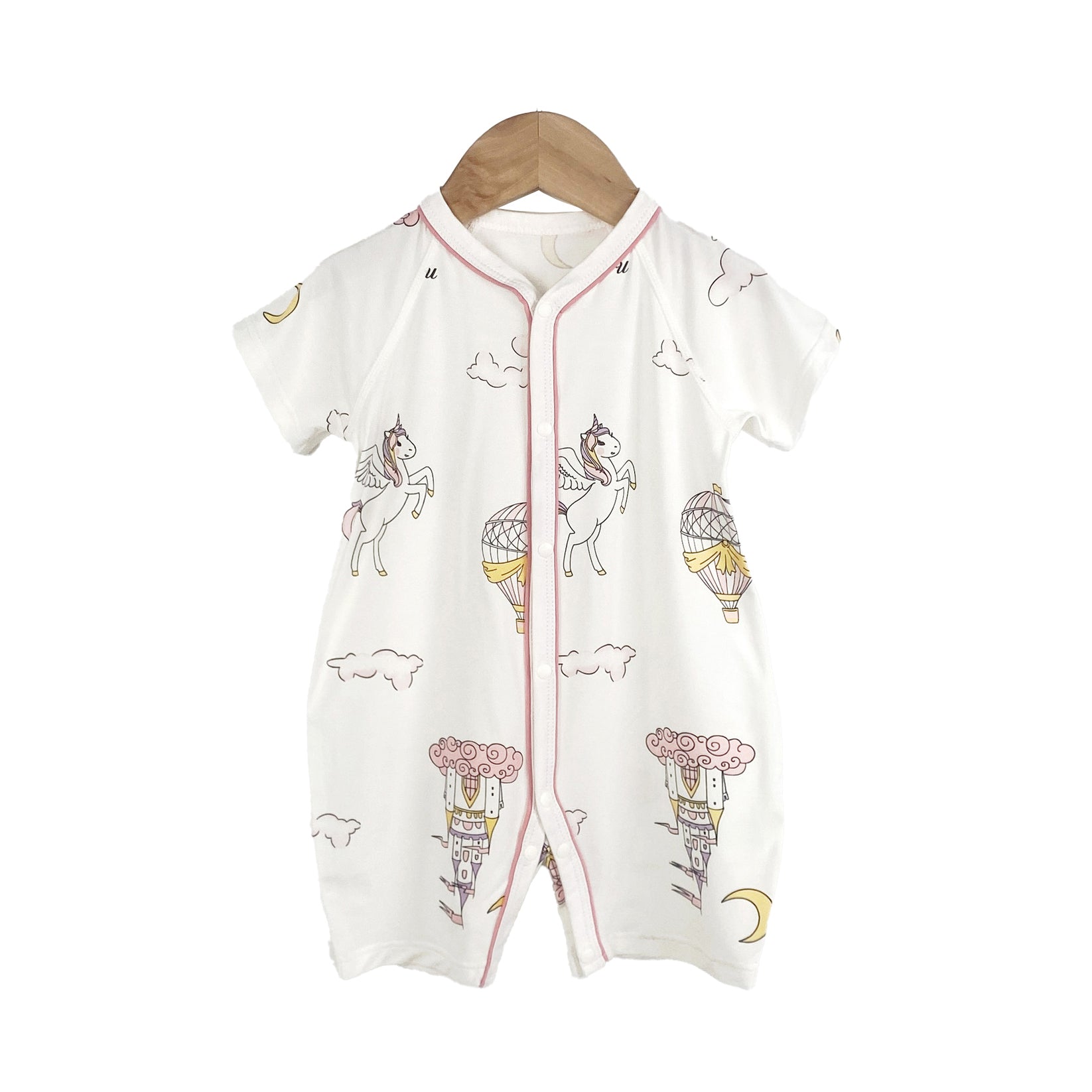 Unisex Graphic Printed Round Neck Cotton Rompers
