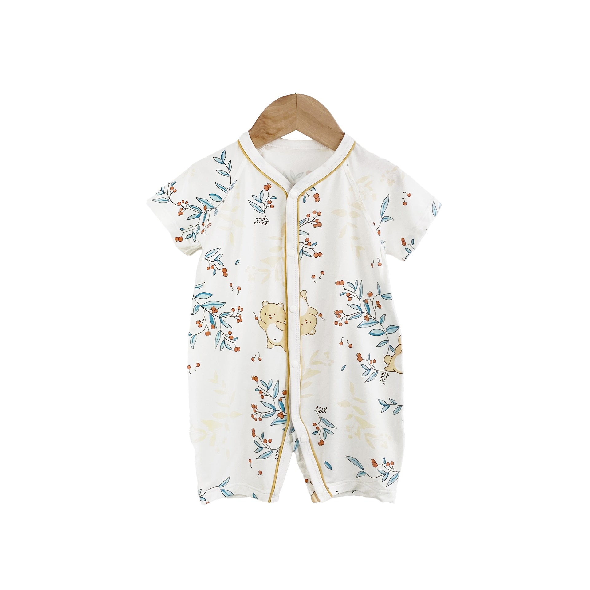 Unisex Graphic Printed Round Neck Cotton Rompers