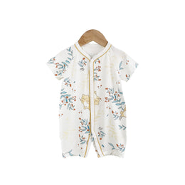 Unisex Graphic Printed Round Neck Cotton Rompers