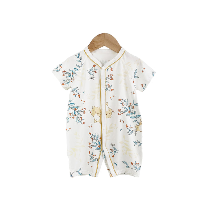Unisex Graphic Printed Round Neck Cotton Rompers
