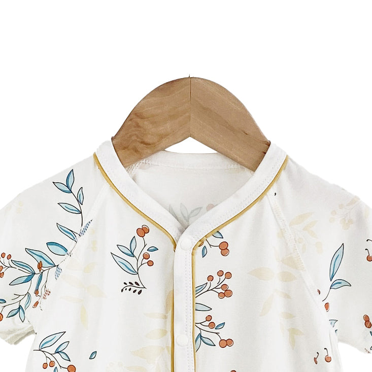 Unisex Graphic Printed Round Neck Cotton Rompers