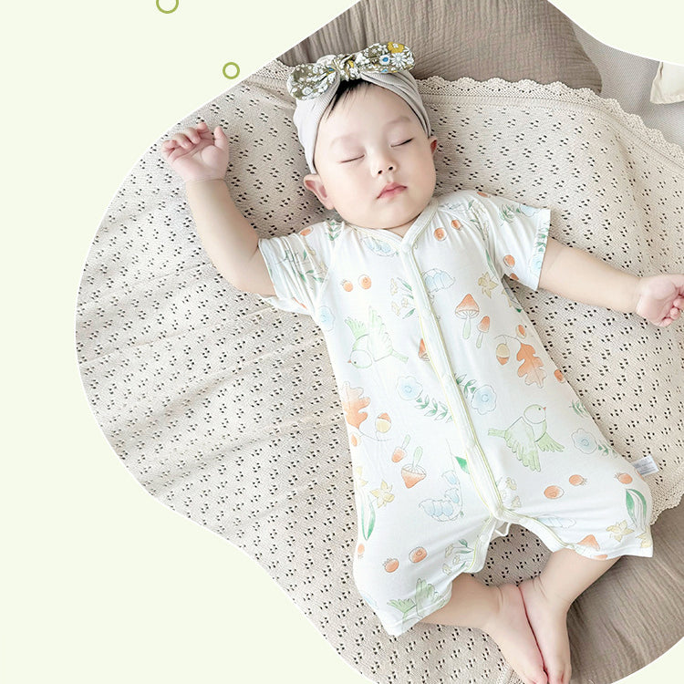 Unisex Round Neck Printed Rompers