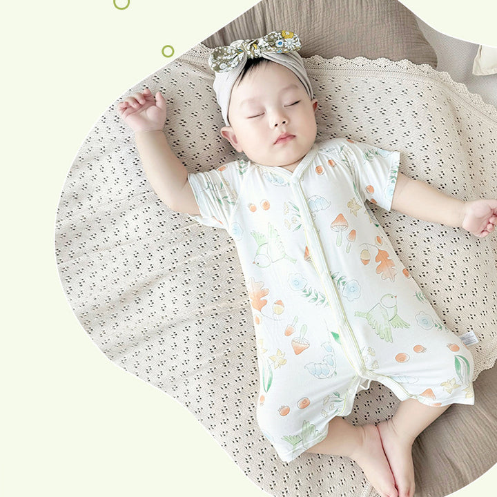 Unisex Round Neck Printed Rompers