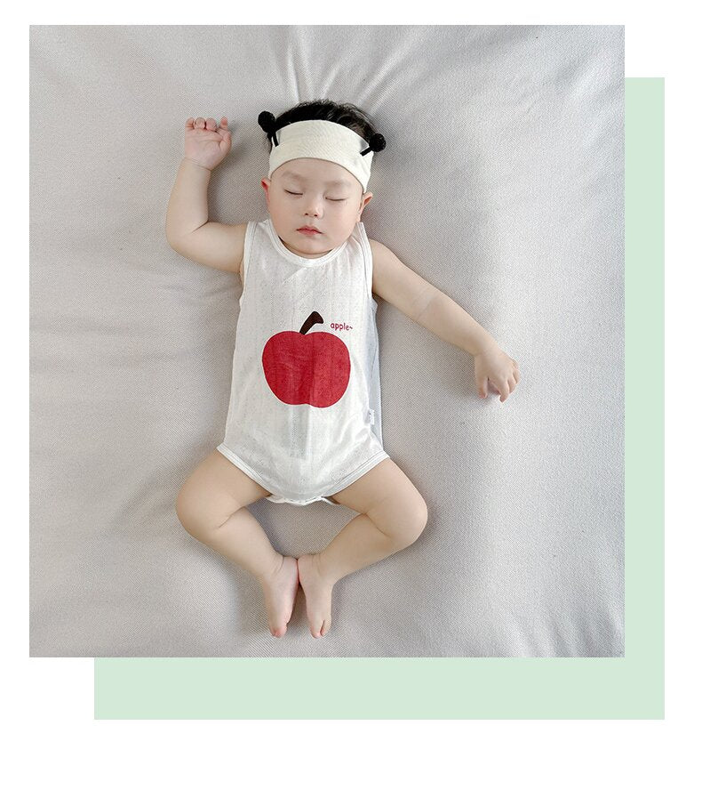Infant Girls Printed Cotton Sleeveless Bodysuit