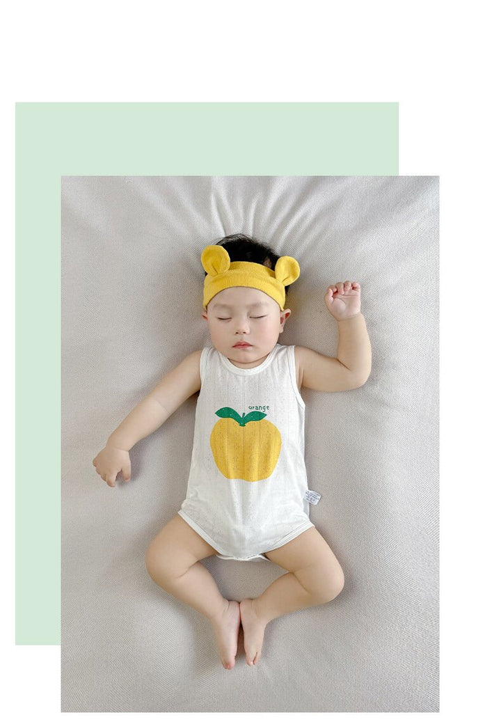 Infant Girls Printed Cotton Sleeveless Bodysuit