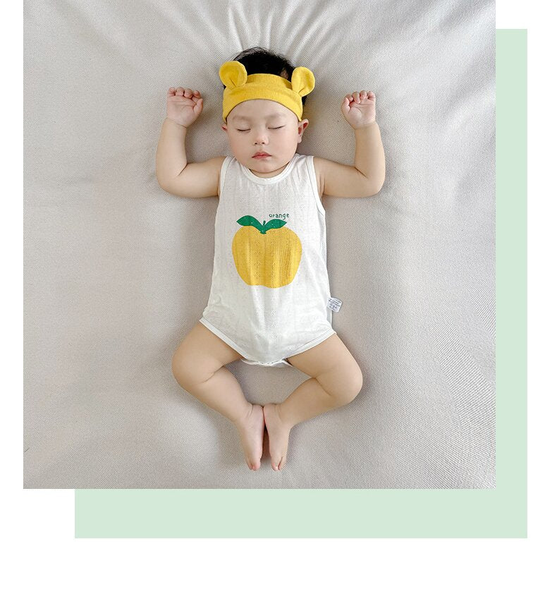 Infant Girls Printed Cotton Sleeveless Bodysuit