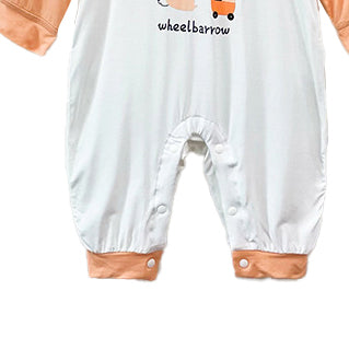 Girls Graphic Printed Round Neck Cotton Rompers