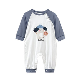 Boys Graphic Printed Round Neck Cotton Rompers