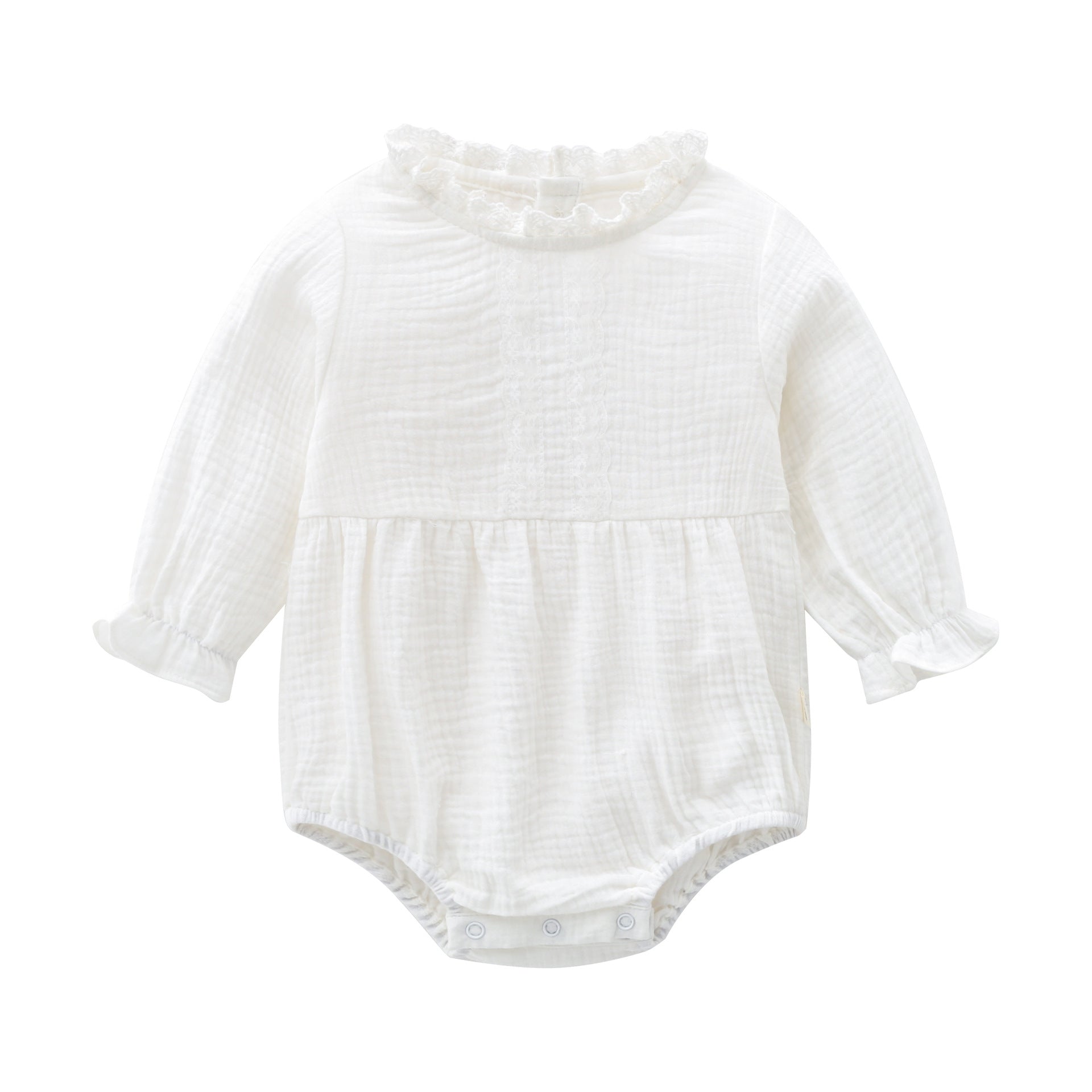 White Infant Girls Cotton Bodysuit & Headcover