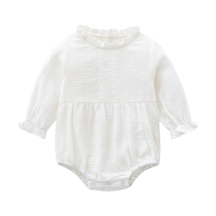 White Infant Girls Cotton Bodysuit & Headcover