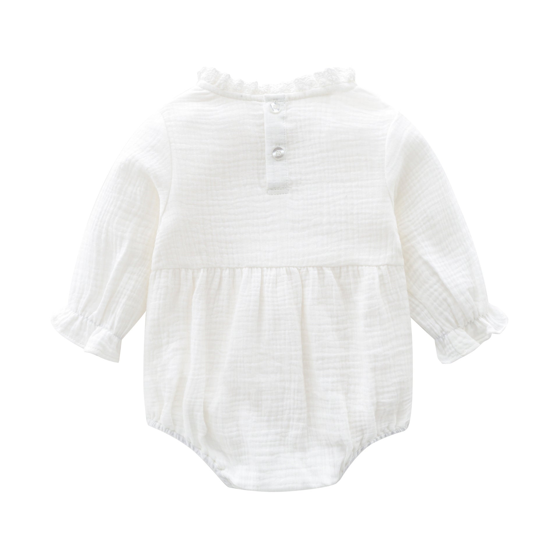 White Infant Girls Cotton Bodysuit & Headcover