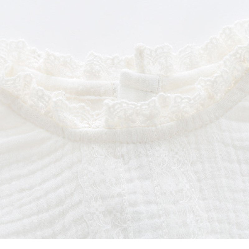 White Infant Girls Cotton Bodysuit & Headcover