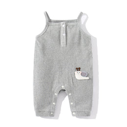 Grey Infants Striped Cotton Rompers