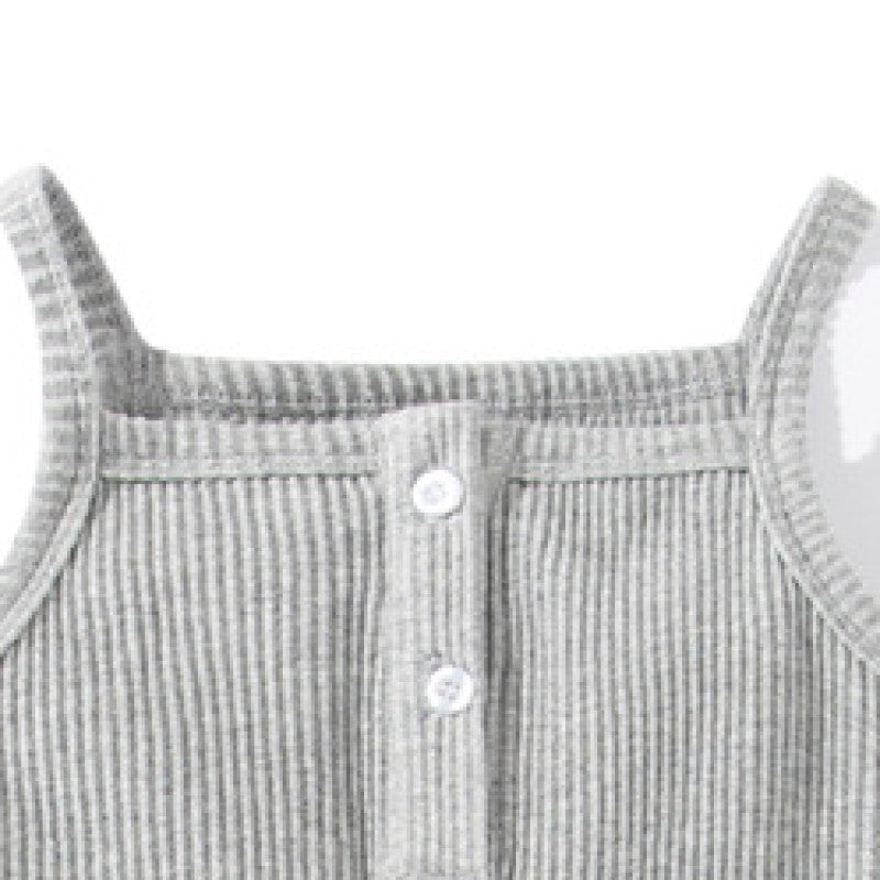 Grey Infants Striped Cotton Rompers