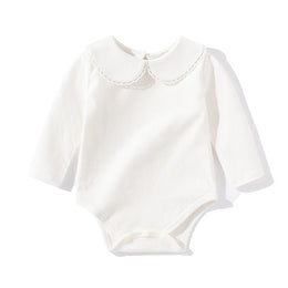 Infants Girls White Cotton Bodysuit