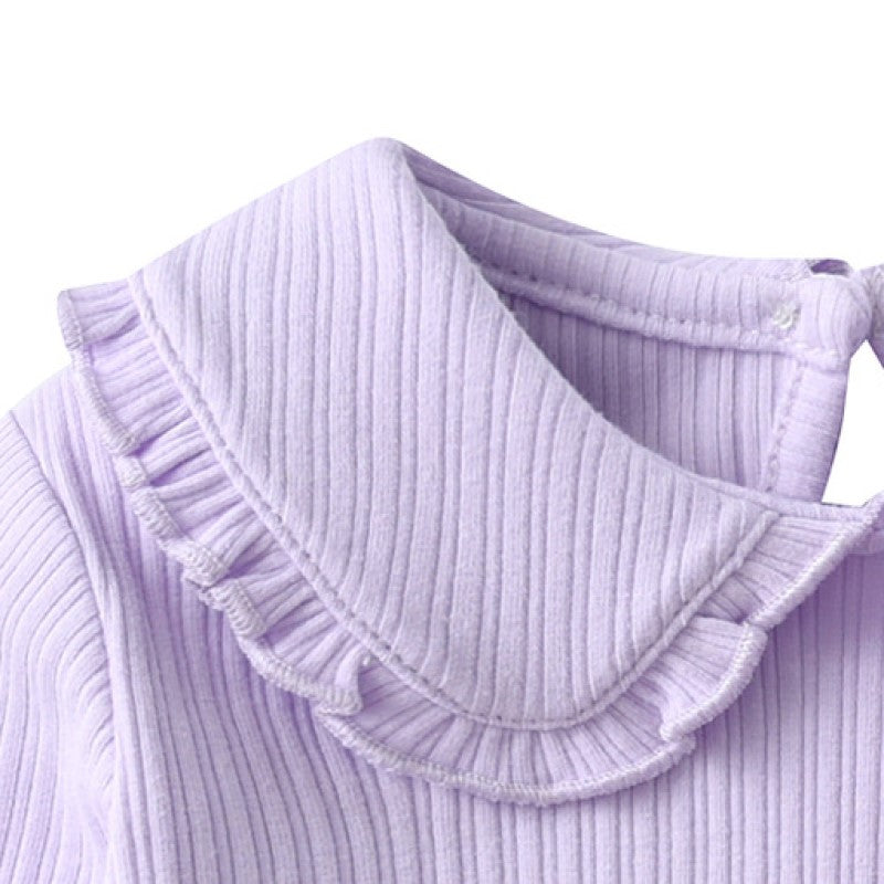 Infants Girls Purple Embellished Cotton Bodysuit