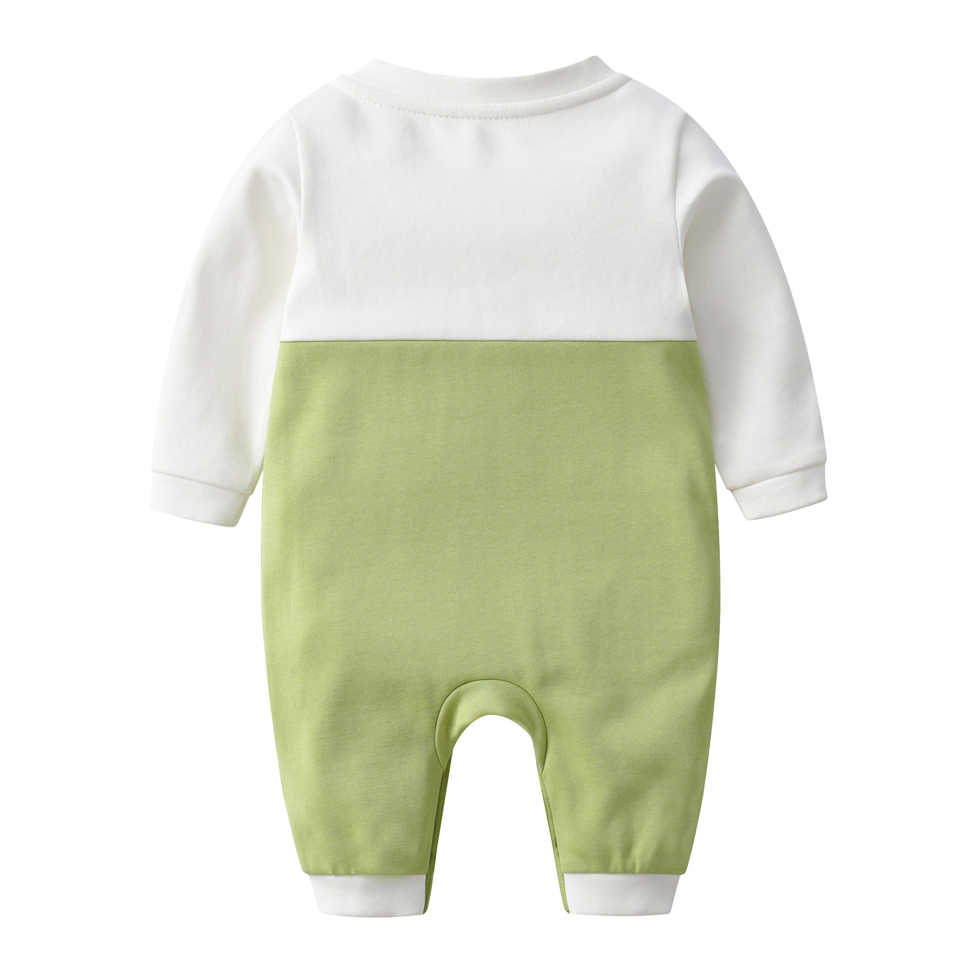 Infants Green Printed Cotton Rompers
