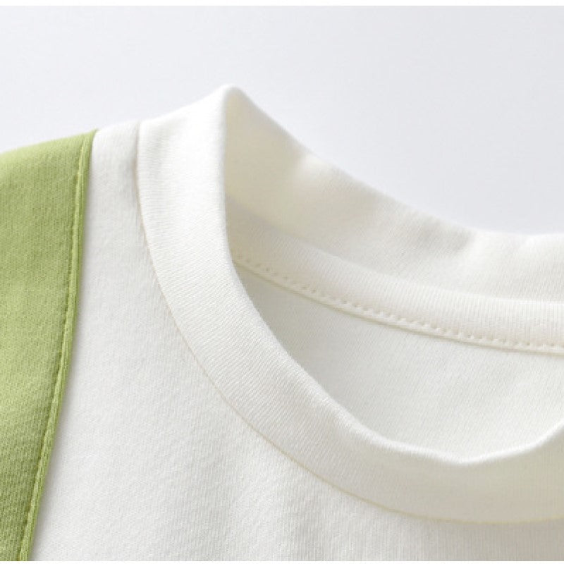 Infants Green Printed Cotton Rompers
