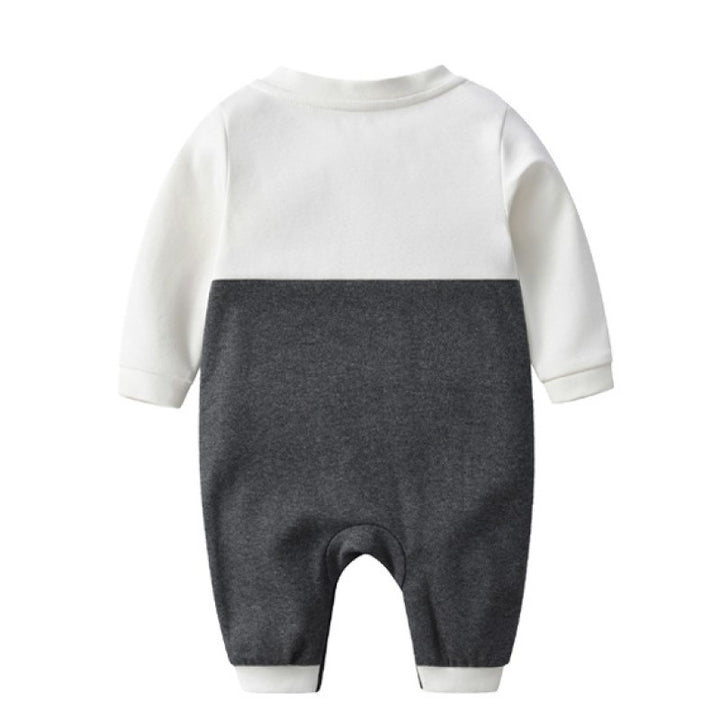 Infants Grey Long Sleeved Cotton Rompers