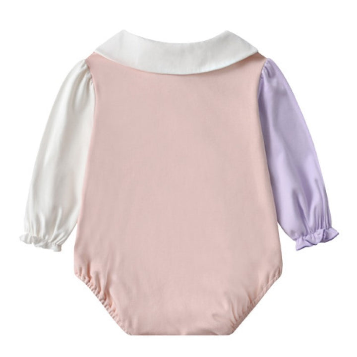 Pink Infants Girls Self Design Cotton Romper