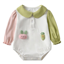 White Infants Girls Self Design Cotton Romper