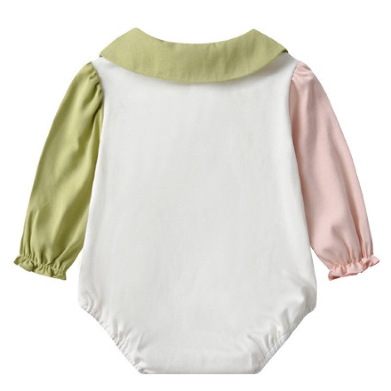 White Infants Girls Self Design Cotton Romper