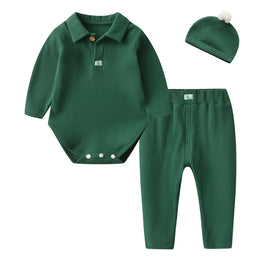 Kids Green Striped Pure Cotton Bodysuit with Pyjamas
