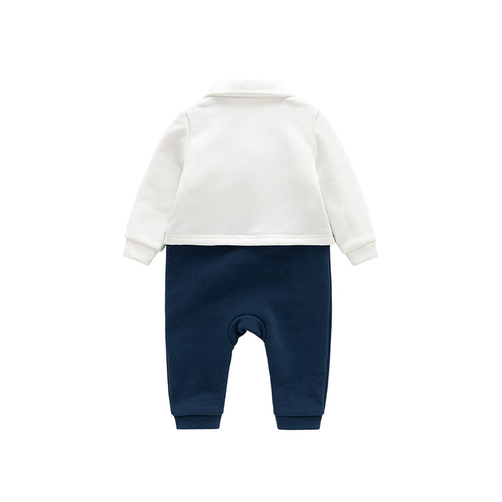 Infant Boys Green & White Checked Cotton Rompers
