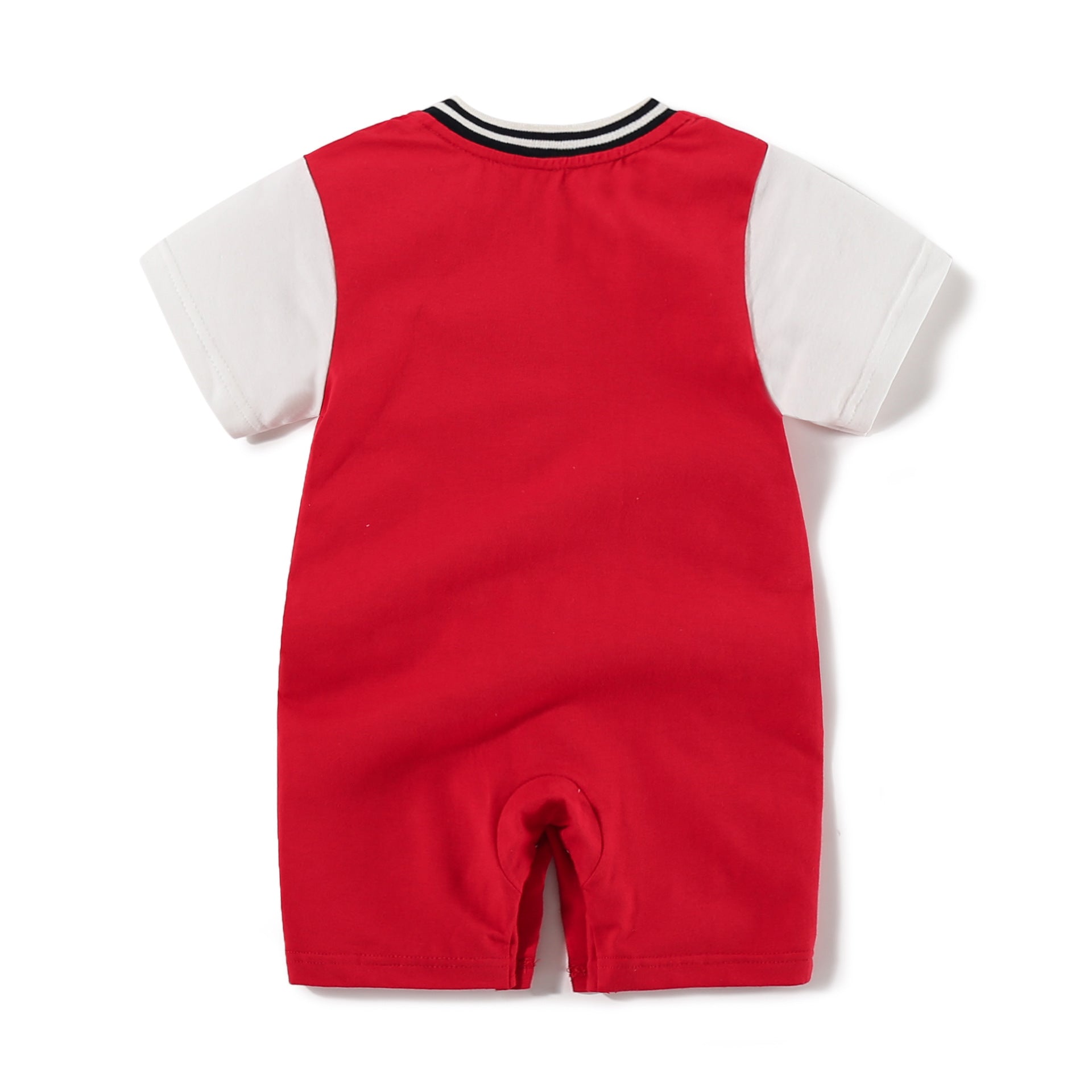 Infant Boys Red Printed Cotton Rompers