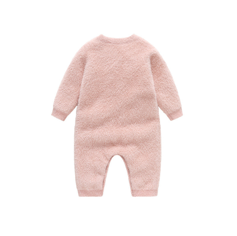 Girls Printed Round Neck Rompers