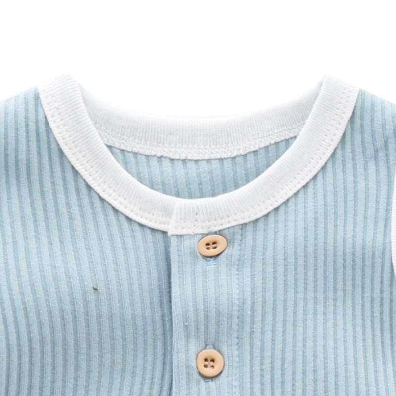 Blue Infant Boys Self-Design Cotton Bodysuit