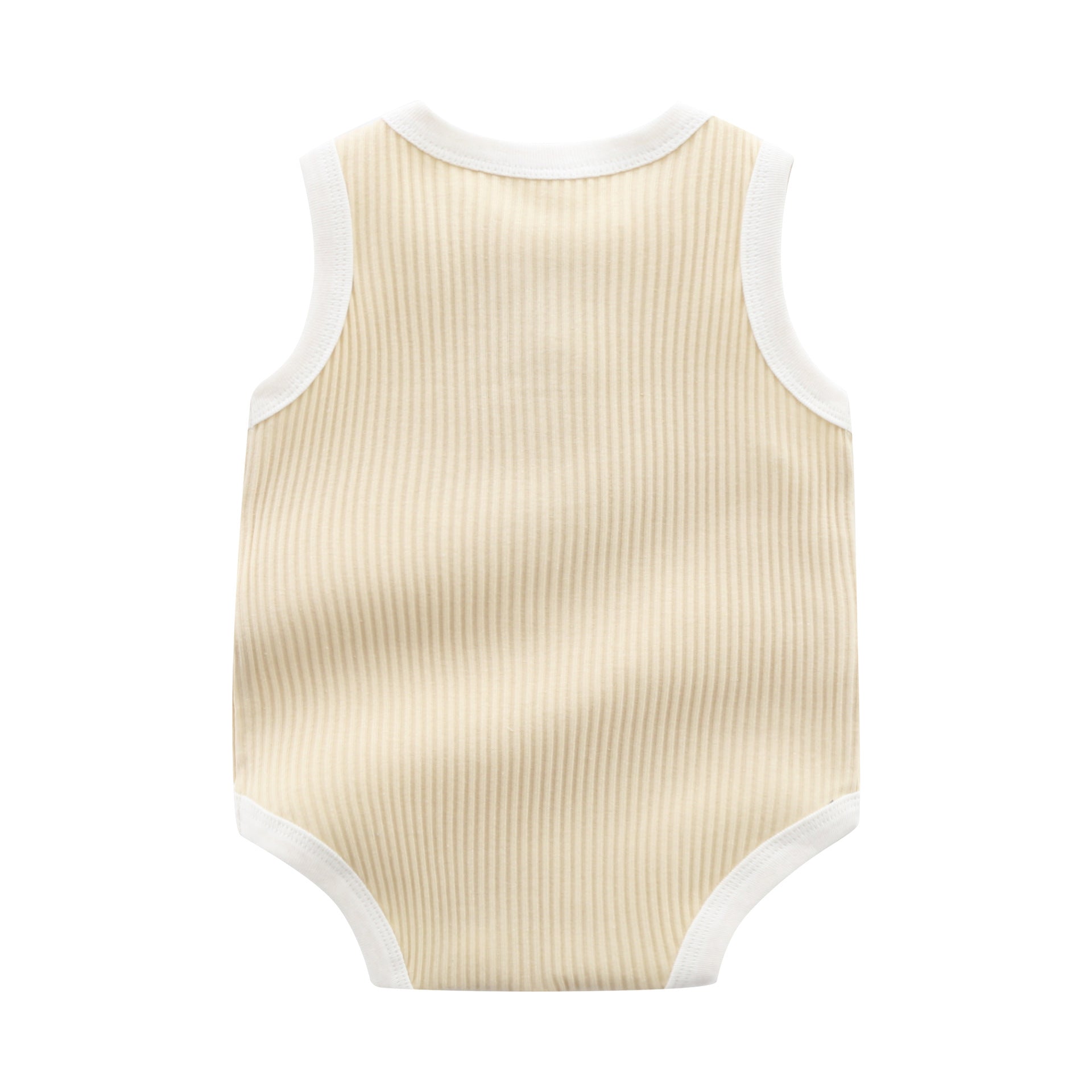 Infant Boys Beige Cotton Rompers