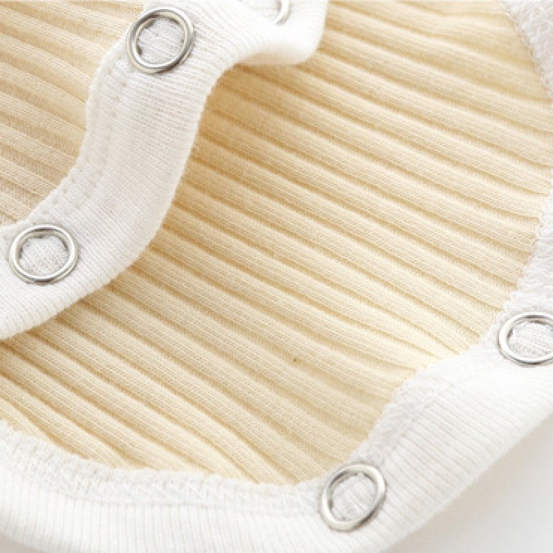 Infant Boys Beige Cotton Rompers