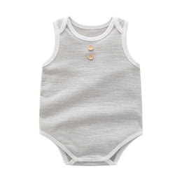 Infant Boys Grey Striped Sleeveless Bodysuit