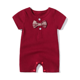 Infants Ribbed Cotton Rompers