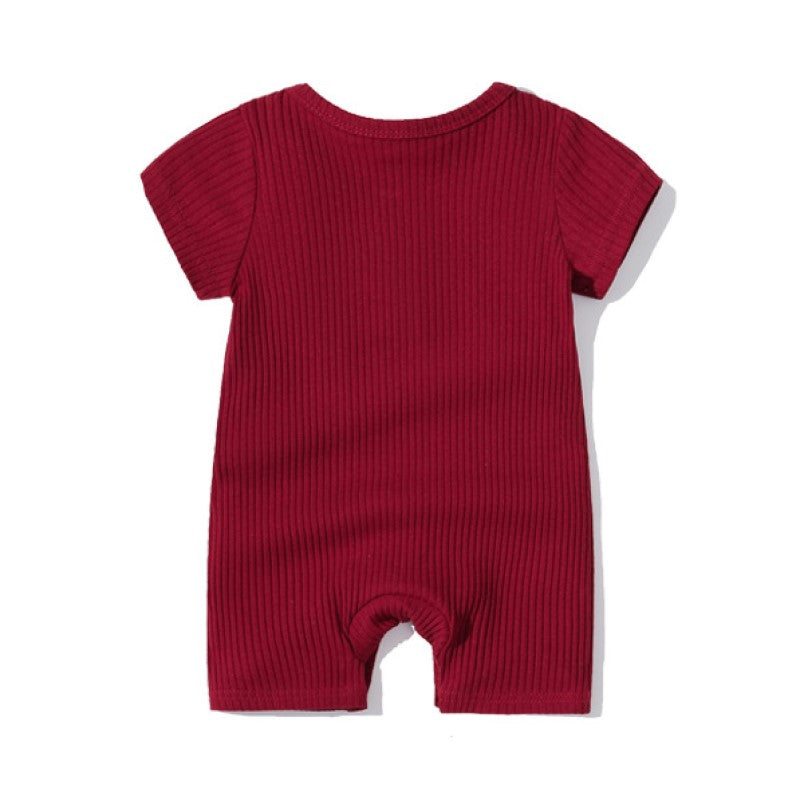 Infants Ribbed Cotton Rompers