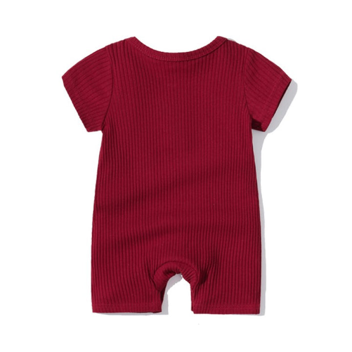 Infants Ribbed Cotton Rompers