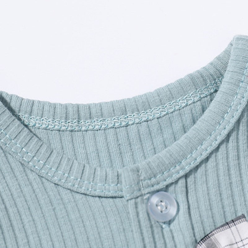 Infants Ribbed Cotton Rompers