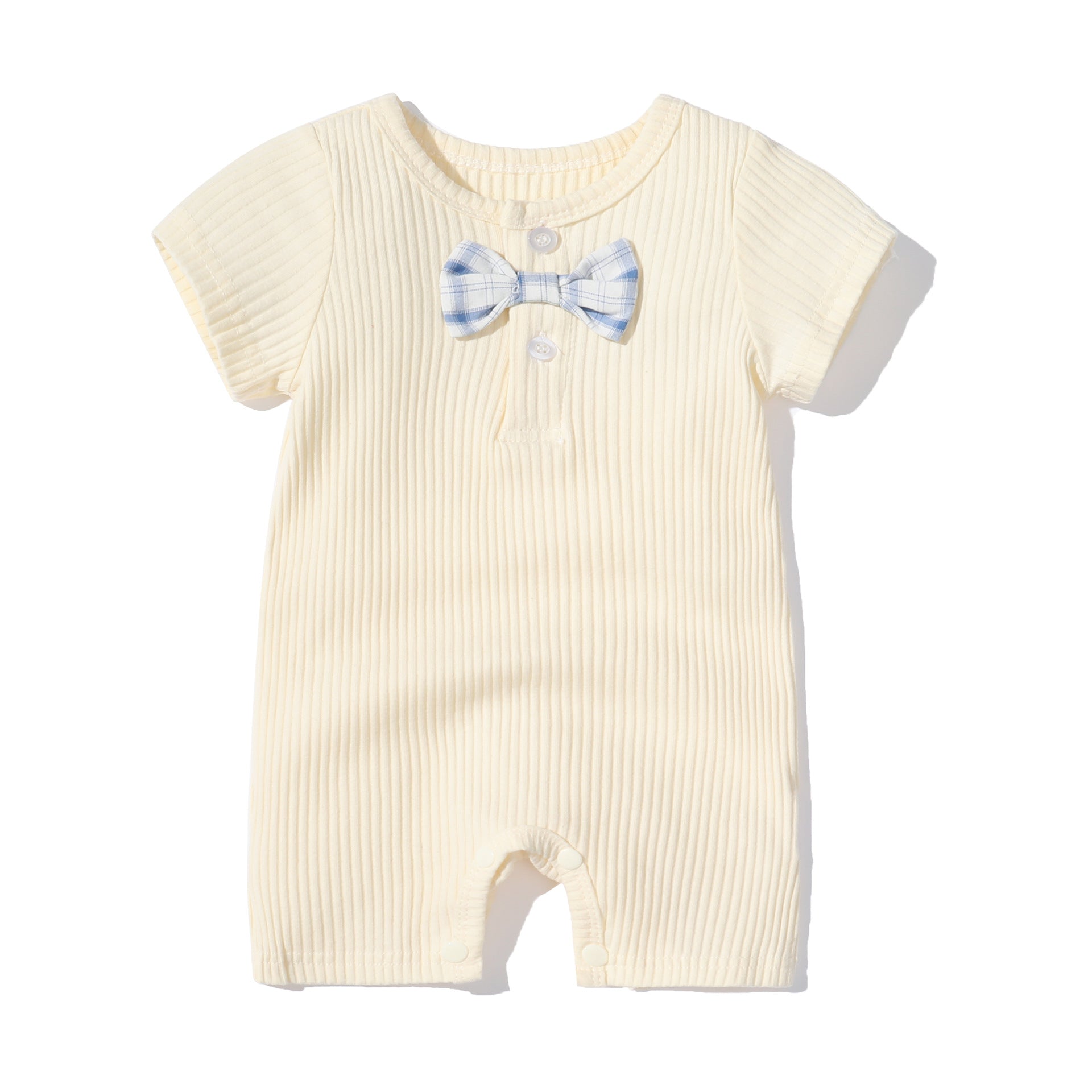 Infants Ribbed Cotton Rompers