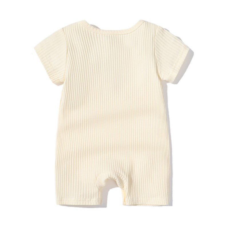 Infants Ribbed Cotton Rompers