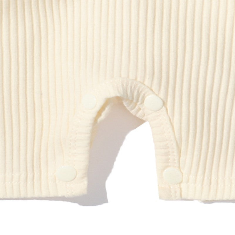 Infants Ribbed Cotton Rompers