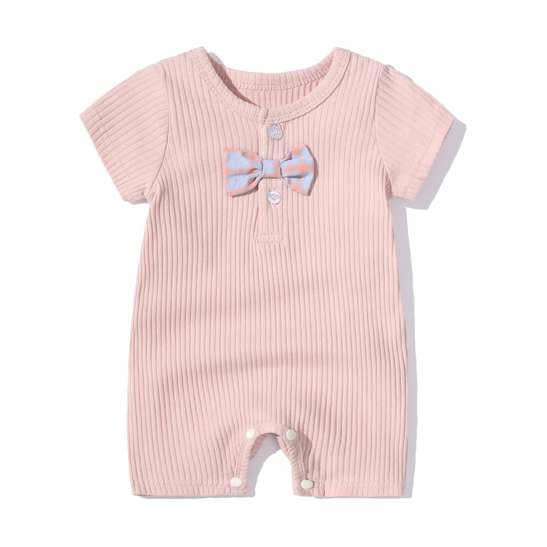 Infants Ribbed Cotton Rompers