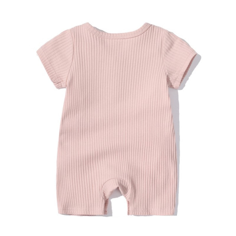 Infants Ribbed Cotton Rompers