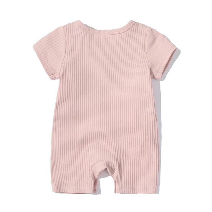 Infants Ribbed Cotton Rompers