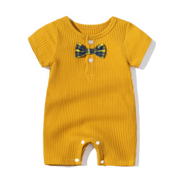 Infants Ribbed Cotton Rompers