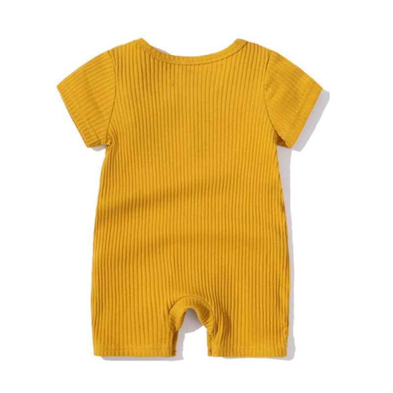 Infants Ribbed Cotton Rompers