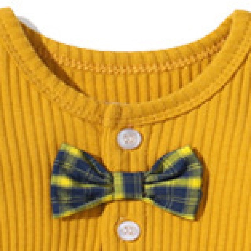 Infants Ribbed Cotton Rompers