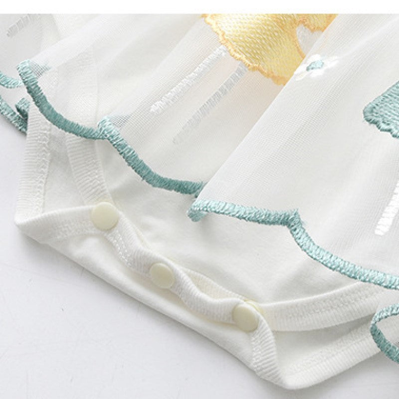 White Infant Girls Embroidered Cotton Bodysuit