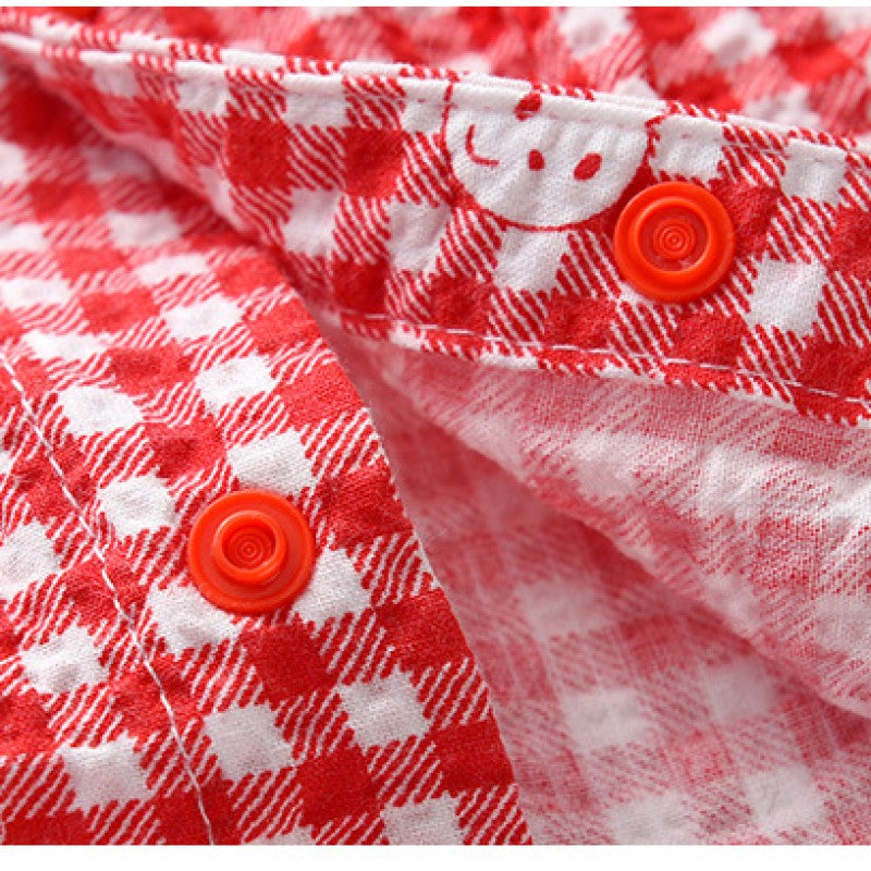 Infant Girls Checked Cotton Romper